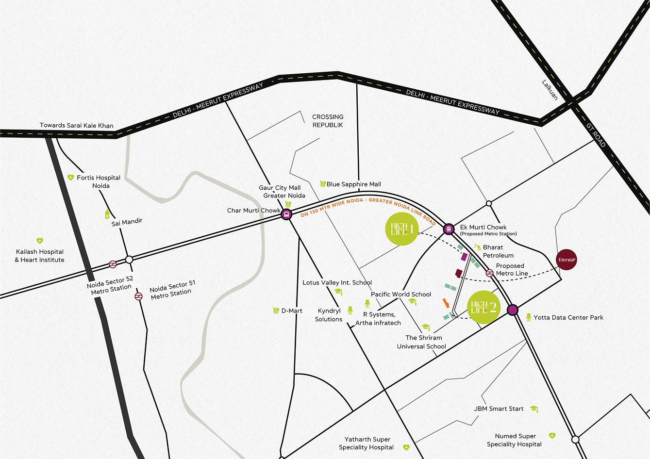 High Life Location Map — Greater Noida West
